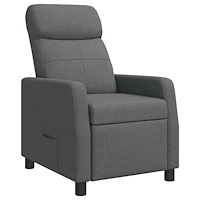 vidaXL Recliner Mörkgrå Tyg
