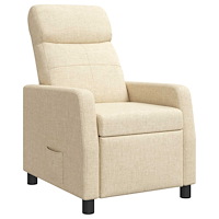 vidaXL Recliner Gräddvit Tyg
