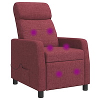 vidaXL Massagefåtölj Vinröd Tyg