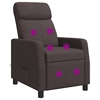 vidaXL Massagefåtölj Mörkbrun Tyg
