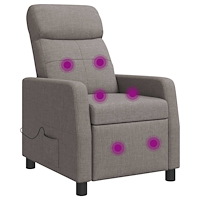 vidaXL Massagefåtölj Taupe Tyg