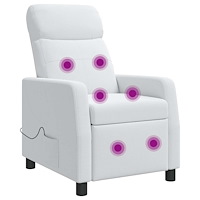 vidaXL Massagefåtölj Vit Tyg