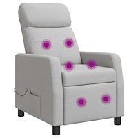 vidaXL Massagefåtölj Moln Grå Tyg