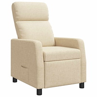 vidaXL Recliner Gräddvit Tyg
