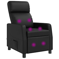 vidaXL Massagefåtölj Svart Konstläder