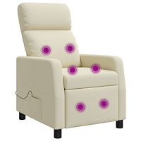 vidaXL Massagefåtölj Gräddvit Konstläder