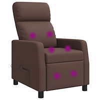 vidaXL Massagefåtölj Brun Konstläder