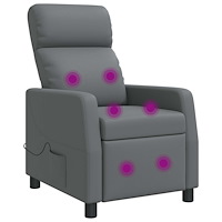 vidaXL Massagefåtölj Grå Konstläder