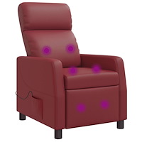 vidaXL Massagefåtölj Vinröd Konstläder