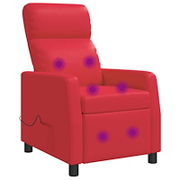 vidaXL Massagefåtölj Röd Konstläder