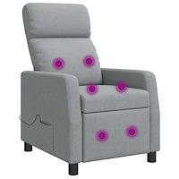 vidaXL Massagefåtölj Ljusgrå Tyg