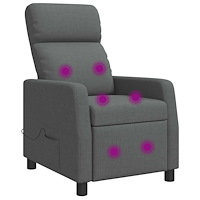 vidaXL Massagefåtölj Mörkgrå Tyg