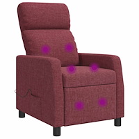 vidaXL Massagefåtölj Vinröd Tyg