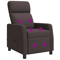 vidaXL Massagefåtölj Mörkbrun Tyg