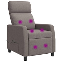vidaXL Massagefåtölj Taupe Tyg