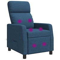 vidaXL Massagefåtölj Blå Tyg