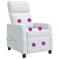vidaXL Massagefåtölj Vit Tyg