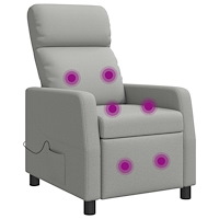 vidaXL Massagefåtölj Moln Grå Tyg