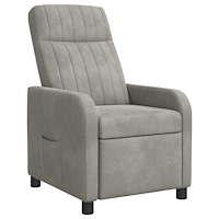 vidaXL Recliner Ljusgrå Sammet (V)