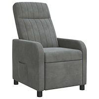 vidaXL Recliner Mörkgrå Sammet (V)