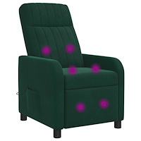 vidaXL Massagefåtölj Mörkgrön Sammet (V)