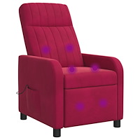 vidaXL Massagefåtölj Vinröd Sammet (V)