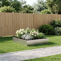 vidaXL Trädgårdsplanterare Silver 100 x 100 x 20 cm Rostfritt stål