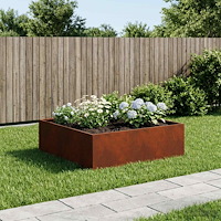 vidaXL Trädgårdsplanterare Rostig 100 x 100 x 30 cm