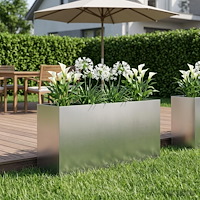 vidaXL Trädgårdsplanterare Silver 100 x 30 x 40 cm Rostfritt stål