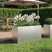 vidaXL Trädgårdsplanterare Silver 100 x 30 x 50 cm Galvaniserat stål