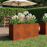 vidaXL Trädgårdsplanterare Rostig 100 x 30 x 50 cm Väderbeständig stål