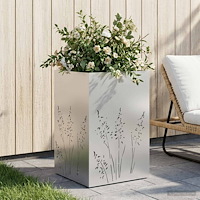 vidaXL Trädgårdsplanterare Silver 50 x 50 x 75 cm Galvaniserat stål