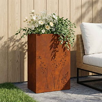 vidaXL Trädgårdsplanterare Rostig 50 x 30 x 75 cm Väderbeständig stål