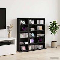 vidaXL CD Skåp Svart ek 96 x 23,5 x 97,5 cm Konstruerat trä