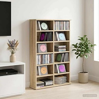 vidaXL CD Skåp Sonoma-ek 60 x 17 x 92 cm Konstruerat trä