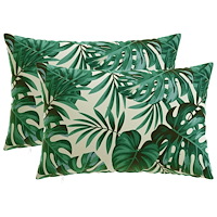 vidaXL Kuddöverdrag 2 st HEERLEN Bladmönster 30 x 50 cm Polyester