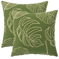 vidaXL Kuddöverdrag 2 st HEERLEN Bladdesign 35 x 35 cm Polyester