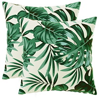 vidaXL Kuddöverdrag 2 st HEERLEN Bladmönster 35 x 35 cm Polyester