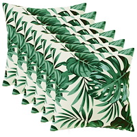 vidaXL Kuddöverdrag 6 st HEERLEN Bladmönster 35 x 35 cm Polyester