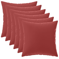 vidaXL Kuddöverdrag 6 st HEERLEN Vinröd 35 x 35 cm Polyester