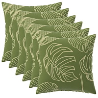 vidaXL Kuddöverdrag 6 st HEERLEN Bladdesign 40 x 40 cm Polyester