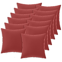 vidaXL Kuddöverdrag 12 st HEERLEN Vinröd 40 x 40 cm Polyester