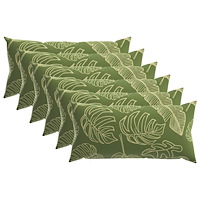 vidaXL Kuddöverdrag 6 st HEERLEN Bladdesign 40 x 70 cm Polyester