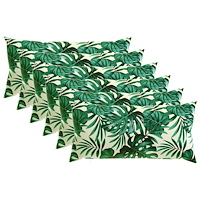 vidaXL Kuddöverdrag 6 st HEERLEN Bladmönster 40 x 80 cm Polyester