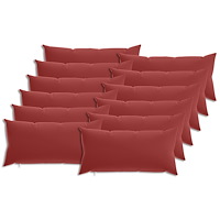 vidaXL Kuddöverdrag 12 st HEERLEN Vinröd 40 x 80 cm Polyester