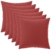 vidaXL Kuddöverdrag 6 st HEERLEN Vinröd 45 x 45 cm Polyester