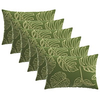 vidaXL Kuddöverdrag 6 st HEERLEN Bladdesign 50 x 75 cm Polyester