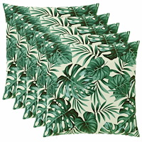 vidaXL Kuddöverdrag 6 st HEERLEN Bladmönster 60 x 60 cm Polyester