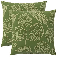 vidaXL Kuddöverdrag 2 st HEERLEN Bladdesign 65 x 65 cm Polyester