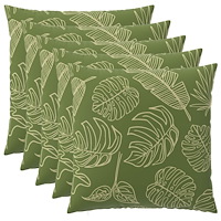 vidaXL Kuddöverdrag 6 st HEERLEN Bladdesign 80 x 80 cm Polyester